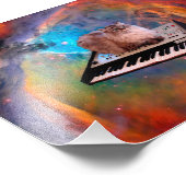 Katze auf einer Tastatur im Raum Fotodruck (Ecke)