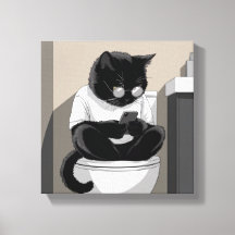 Katze auf einer Toilette