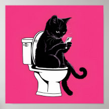 Katze auf einer Toilette