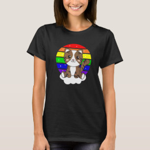 Katze auf Einhorn Regenbogen Tiere Süße Einhörner  T-Shirt