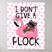 Katze auf Flamingo mit Ananas und rosa Polka Dots Poster (Vorne)