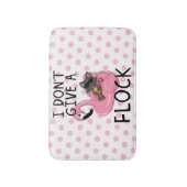 Katze auf Flamingo mit Ananas und rosa Tupfen Badematte (Vorderseite Vertikal)