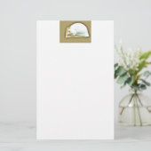 Katze auf Gold Box II Briefpapier (Stehend Vorderseite)