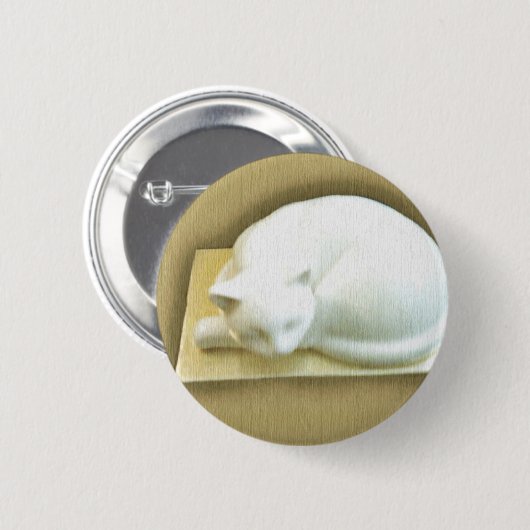 Katze auf Gold Box II Button (Vorne & Hinten)