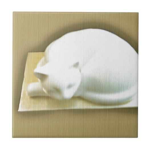 Katze auf Gold Box II Fliese (Vorderseite)