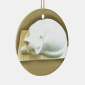 Katze auf Gold Box II Keramikornament (Rechts)