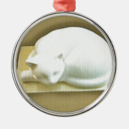 Katze auf Gold Box II Ornament Aus Metall