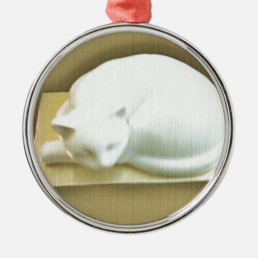 Katze auf Gold Box II Ornament Aus Metall (Vorne)