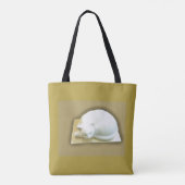 Katze auf Gold Box II Tasche (Rückseite)