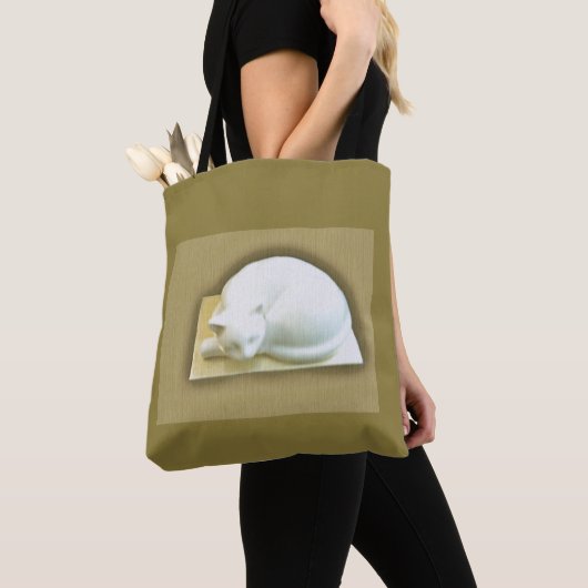 Katze auf Gold Box II Tasche (Von Nahem)