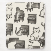 Katze auf Klavier-Mauspad Mousepad (Vorne)