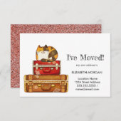 Katze auf Koffern, die ich bewegt habe Ankündigung (Vorne/Hinten)