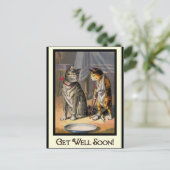 Katze auf Krücken Postkarte (Stehend Vorderseite)