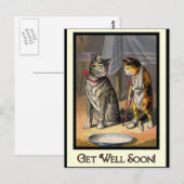 Katze auf Krücken Postkarte (Vorne/Hinten)