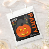 Katze auf Kürbis, Halloween Geschenktütchen (Ausgeschnitten)