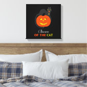 Katze auf Kürbis, Vorsicht vor der Katze Leinwanddruck (Insitu (Schlafzimmer))
