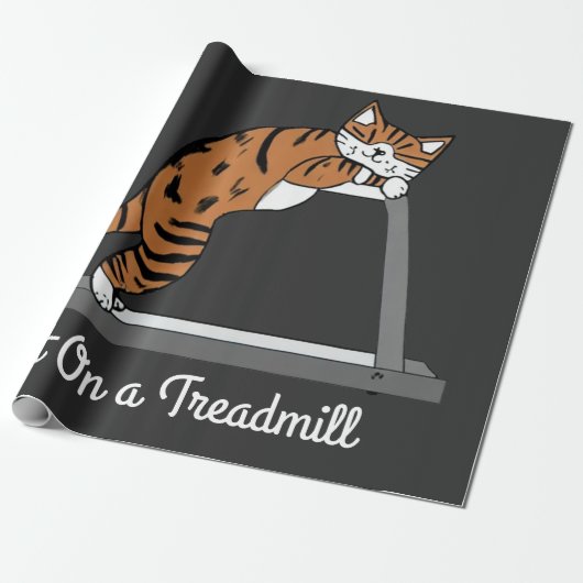 Katze auf Laufband Geschenkpapier (Ungerollt)