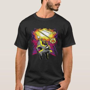 Katze auf Llama Komet Art Cool Rave Musik Techno E T-Shirt
