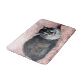 Katze auf rosa Kissen durch Henriëtte Ronner-Knip Badematte (Schrägansicht)