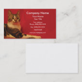 Katze auf rotem Hintergrund Visitenkarte (Vorne/Hinten)