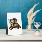 Katze auf Schildkröte Fotoplatte (Seite)
