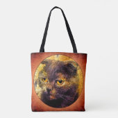 Katze auf Schmutzhintergrund Tasche (Rückseite)