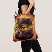 Katze auf Schmutzhintergrund Tasche (Von Nahem)