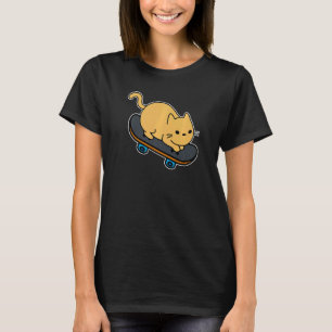 Katze auf Skateboard Glatter Fahrer Kätzchen Skate T-Shirt