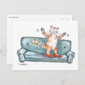 Katze auf Sofa Feiertagspostkarte (Vorne/Hinten)