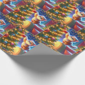 Katze auf Sofa Stehend, um Weihnachtsbaum zu dekor Geschenkpapier (Ecke)