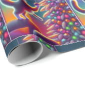 Katze auf Sofa Stehend, um Weihnachtsbaum zu dekor Geschenkpapier (Rolleneckpunkt)