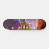 Katze auf Synthesizern im Weltraum Skateboard (Horizontal)