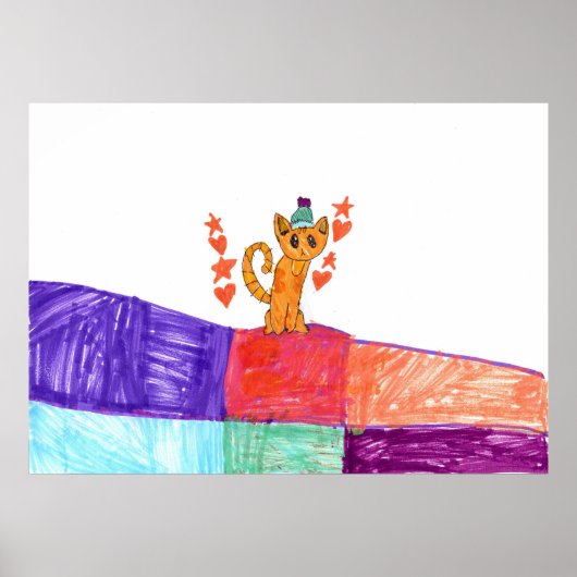 Katze auf Tanzflächenposter (Halbglanz) Poster (Vorne)