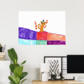 Katze auf Tanzflächenposter (Halbglanz) Poster (Heimbüro)