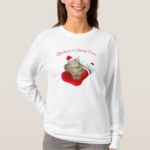Katze auf Weihnachten Strumpf T-Shirt