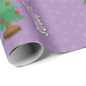Katze auf Weihnachtsbaum Geschenkpapier (Rolleneckpunkt)
