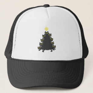 Katze auf Weihnachtsbaum - Hintergrundfarbe auswäh Truckerkappe