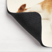 Katze auf weißem Hintergrund Mousepad (Ecke)