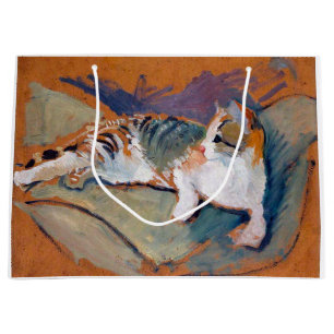 Katze, August Macke Große Geschenktasche Geschenktüte