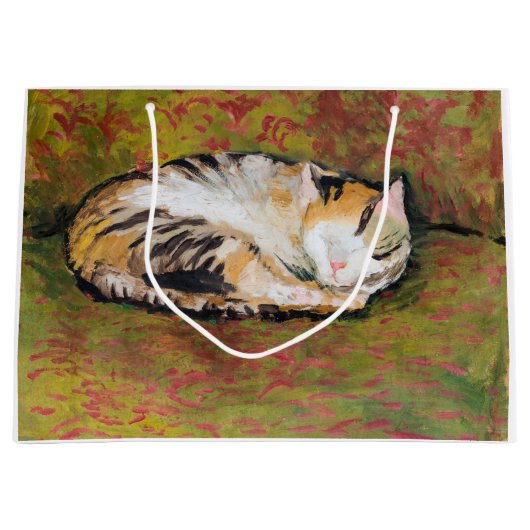 Katze, August Macke Große Geschenktasche Geschenktüte (Vorderseite)