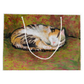 Katze, August Macke Große Geschenktasche Geschenktüte (Rückseite)