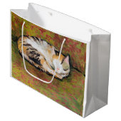 Katze, August Macke Große Geschenktasche Geschenktüte (Vorderseite Schrägansicht)