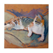 Katze, August Macke Keramik Tile Fliese (Vorderseite)
