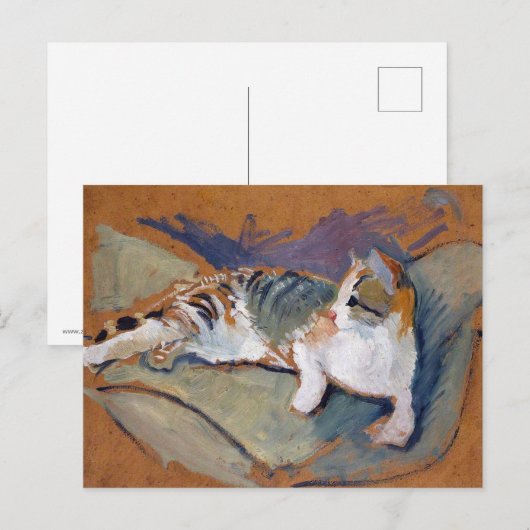 Katze, August Macke Postkarte (Vorne/Hinten)