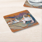 Katze, August Macke Square Paper Untersetzer (angewinkelt)