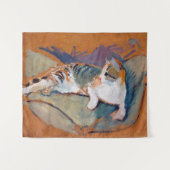 Katze, August-Macke-Tapestry Wandteppich (Vorderseite (Horizontal))