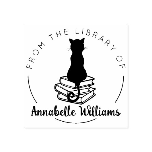 Katze aus der Bibliothek des Buches Gummistempel (Prägung)