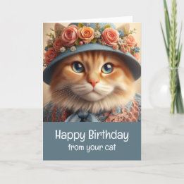 Katze aus Ihrer Katze Niedlich Happy Birthday Card Feiertagskarte