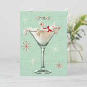 Katze aus Martini-Glas Einladung (Stehend Vorderseite)