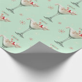 Katze aus Martini-Glas Geschenkpapier (Ecke)